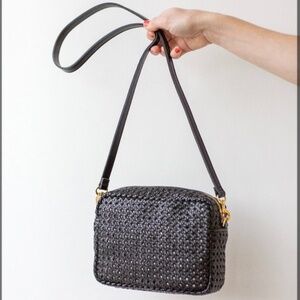 Clare V. Midi Sac Woven Rattan Black NWT